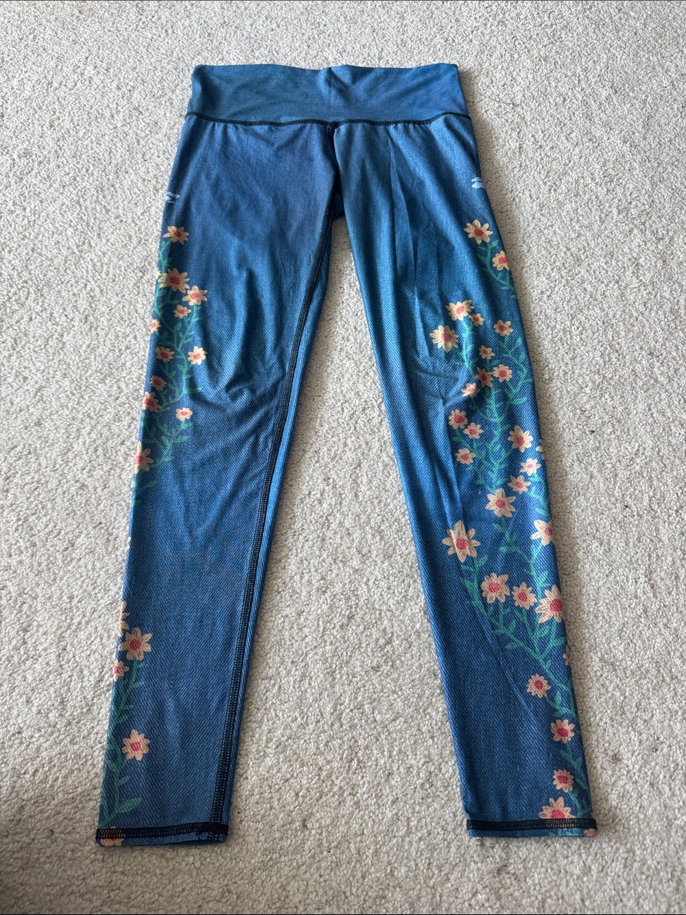 WOMEN’S TEEKI HIPPIE DIPPIE Blue Floral Women’s High-Waist Leggings